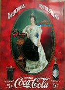 CARTEL CHAPA (RETRO - VINTAGE) 35X25CM - COCA COLA - DELICIOUS REFRESHING - 5 C. (NUEVO) 25€.