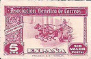 SELLO ESPAÑA - 1.944 - BENEFICENCIA - ASOCIACIÓN BENÉFICA DE CORREOS - CORREO IMPERIAL ROMANO - 5 CÉNTIMOS - COLOR ROJO (SELLO **NUEVO SIN SEÑAL DE FIJASELLOS) 0,50€.