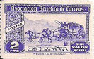 SELLO ESPAÑA - 1.944 - BENEFICENCIA - ASOCIACIÓN BENÉFICA DE CORREOS - POSTAS - 2 PESETAS - COLOR AZUL (SELLO **NUEVO SIN SEÑAL DE FIJASELLOS) 1€.