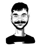 Schwarz-weiße Karikatur von Stefano.