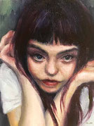 ノリコミシマの描く人物画、油絵、norico mishima’s portrait oil painting.