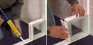Seves QuickTech 25. Ein Montageset für einfache, schnelle Montage von runden Glasbausteinwänden mit PVC- QuickTech-Profile und Kleber.  QuickTech Kit 25 für Glasbausteine Kollektion "Basic + Classic + Vintage" für gerade  Wände. Fuge 5 mm.  Kit 25