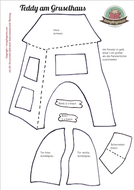 Schablone Gruselhaus Spielbuch Quiet book Halloween