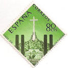 SELLO ESPAÑA - 1.959 - INAGURACIÓN DEL MONASTERIO DE LA STA. CRUZ DEL VALLE DE LOS CAIDOS - 80 CÉNTIMOS - VERDE Y NEGRO - EDIFIL NÚMERO 1248 (SELLO **NUEVO SIN SEÑAL DE FIJASELLLOS). 0,50€.