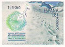 SELLO ESPAÑA - 2.017 - AÑO INTERNACIONAL DEL TURISMO SOSTENIBLE - NIEVE - 1,35 EUROS - COLOR MULTICOLOR - EDIFIL NÚMERO 5115 (SELLO **NUEVO SIN SEÑAL DE FIJASELLOS) 2€.