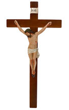 Crucifix cm. 100 x 50 with resin statue