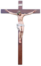 Crucifix cm. 240 x 150 with fiberglass statue