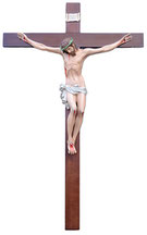Crucifix cm. 240 x 150 with fiberglass statue