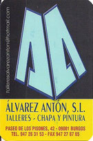 CALENDARIO DE BOLSILLO - COMERCIALES - TALLERES ALVAREZ ANTON S.L. (BURGOS) AÑO 2.011 (NUEVO) 0,30€.