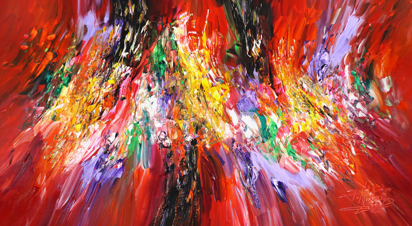 Red artwork large abstract painting art for sale