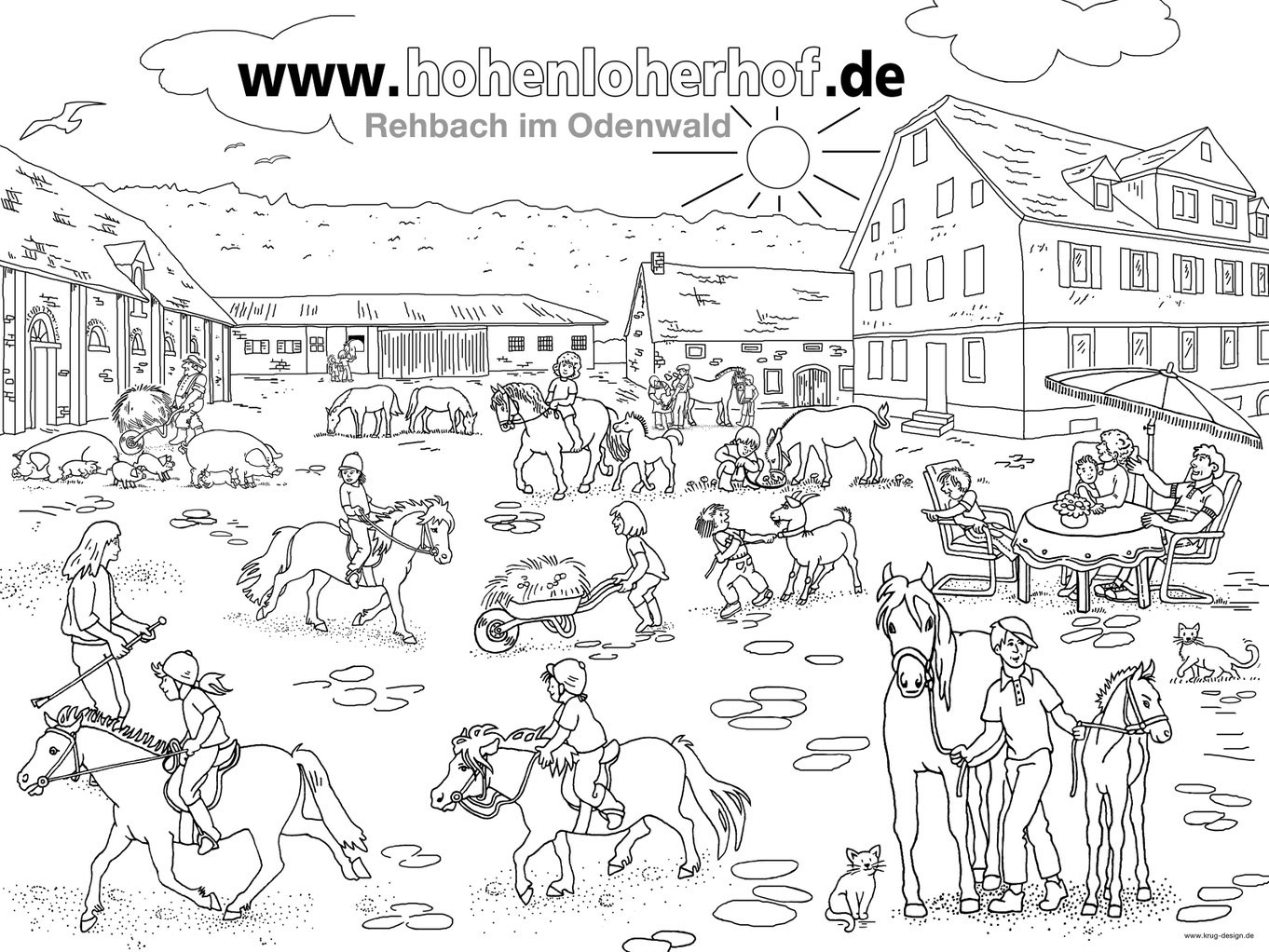 Ausmalbilder vom Kinderparadies Hohenloher Hof - Hohenloher Hof