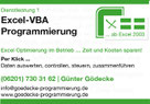 Visitenkarte Gödecke Programmierung | Excel-VBA-Programmierung