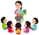 読み聞かせをするイラスト