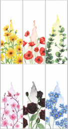 Lesezeichen, Blumen, Illustration, Aquarell