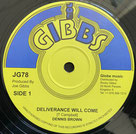 DENNIS BROWN  Deliverance Will Come / Milk and Honey  Label: Joe Gibbs (12")