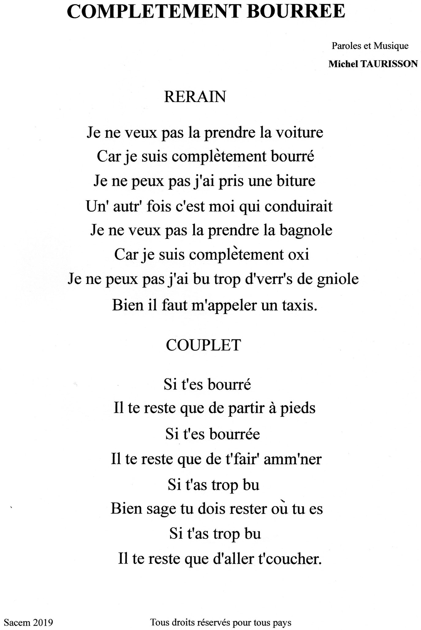 LA Partitions gratuites,Michel TAURISSON,Accordéon