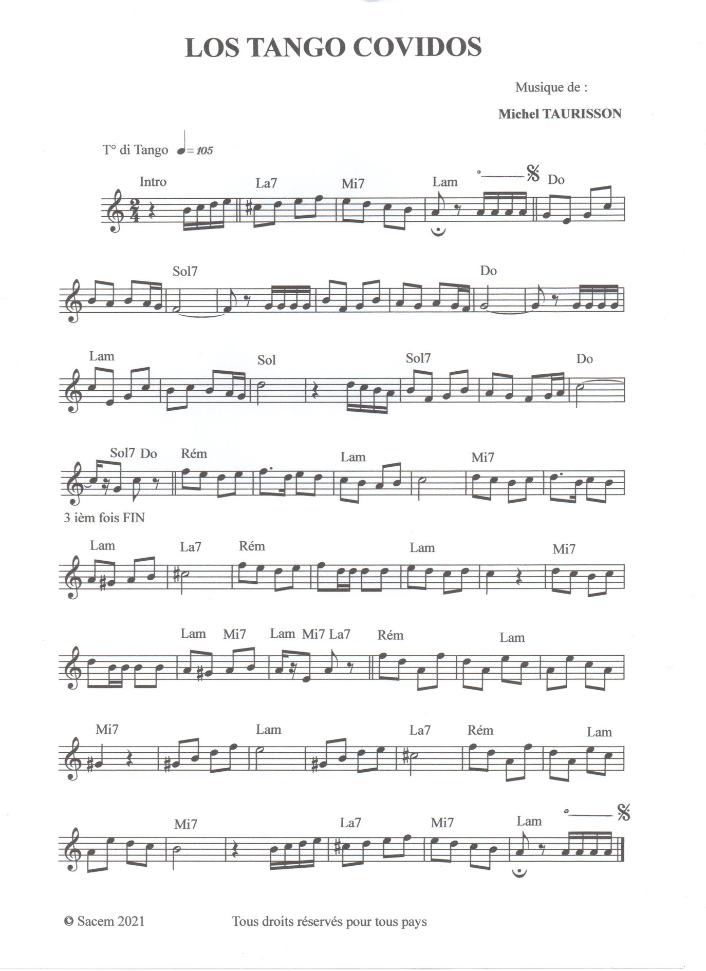 ENDROITS CORREZIENS Tango Partitions gratuites,Michel TAURISSON,Accordéon