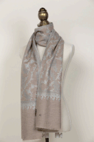 23.　ジャリ・ストール パシュミナ、手織り・手刺繍、180×70cm