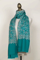 32.セミジャマ・ショール　パシュミナ、手織り・手刺繍、200×90cm