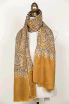 15. ジャマ・ショール パシュミナ、手織り・手刺繍、200×90cm