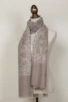 40.　ジャリ・ストール パシュミナ、手織り・手刺繍、180×70cm