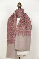 34. ジャマ・ショール　パシュミナ、手織り・手刺繍、200×90cm