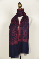 60.セミジャマ・ストール　パシュミナ、手織り・手刺繍、180×70cm