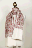 55. ジャマ・ショール パシュミナ、手織り・手刺繍、200×90cm