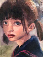 ノリコミシマの描く人物画、油絵、norico mishima’s portrait oil painting.