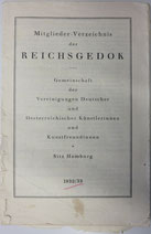 Mitgliederverzeichnis GEDOK 1932/33 - Foto: Sandvoß 