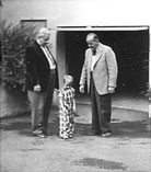 Drei Glasmaler-Generationen (v.l.n.r.) Emil Dold, Fritz J. Dold, Fritz W. Dold