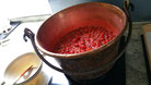 cuisson confiture de fraise au chaudron