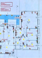 Plan électrique détaillé d’une maison individuelle avec implantation des points lumineux, interrupteurs, prises et circuits spécialisés avant travaux