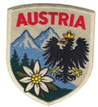 31920 Stoffwappen Austria Adler Berge und Edelweiß