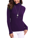 Clickandbay- Maglione-Donna-Maniche-Lunghe-Viola