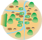依田窪地域。武石川、依田川、大門川、美ヶ原からなる地形。