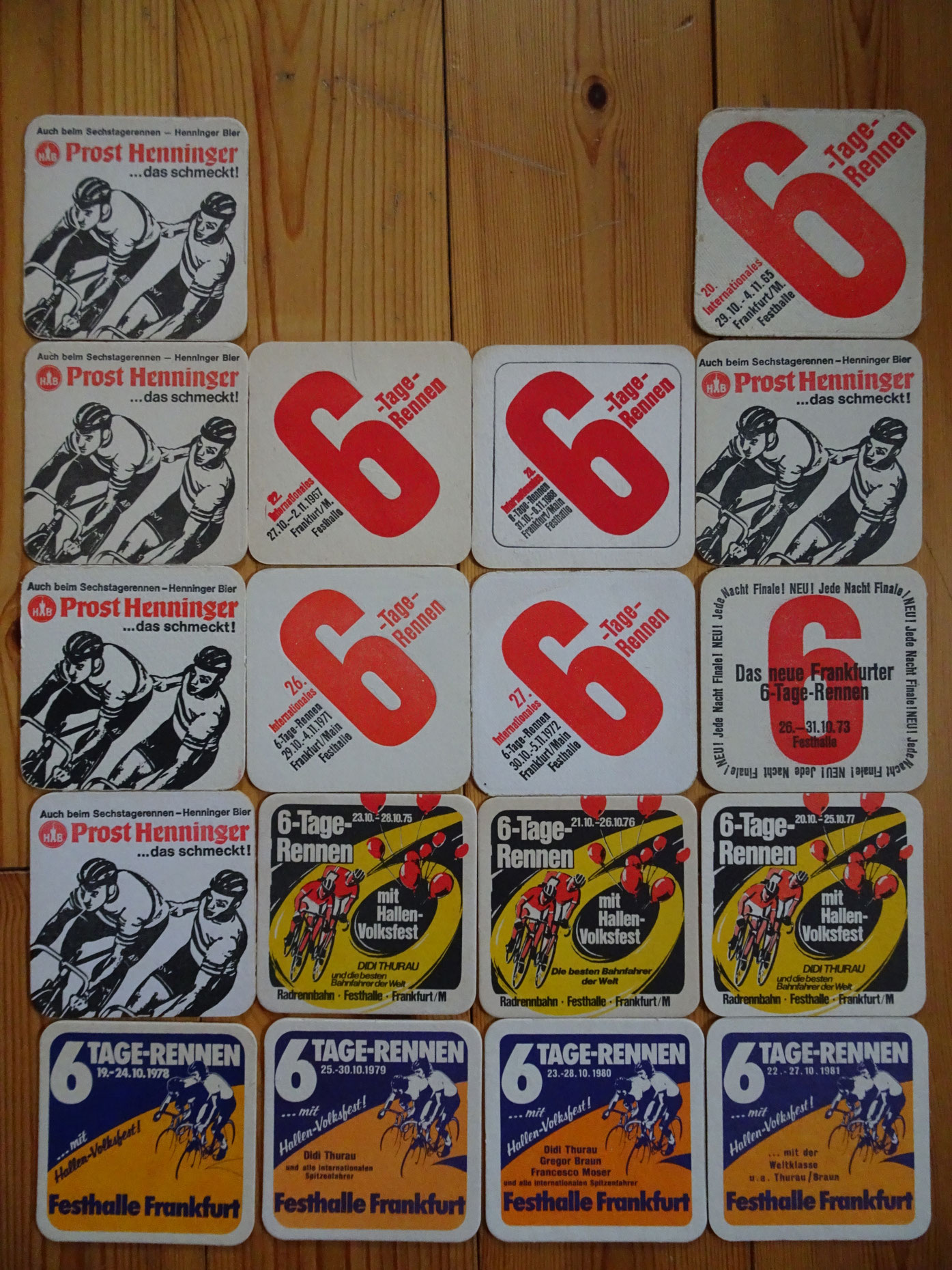 Bierdeckel aus vielen Jahren