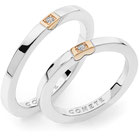Fedi Nuziali Comete Gioielli Adamo ed Eva  con un diamante oro bianco e oro rosa  ANB2322BR
