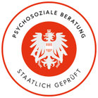 Eva Hochstrasser trägt das Siegel "Psychosoziale Beratung - Staatlich Geprüft"