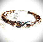 Armband aus Pferdehaar-Modell VSU01- Unendlichkeit versilbert-Karabinerverschluss