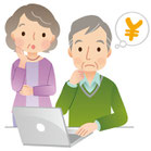 パソコンで家の維持メンテナンス費用を見積る夫婦のイラスト