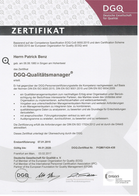 Zertifikat DGQ Qualitätsmanager