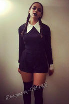 wednesday adams, halloween , jumpsiut, custom made, handmade