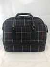 Reisetasche vintage blau gelb rot kariert Bodenfach. Art. Nr. 505