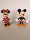 Walt Disney Mickey Mouse und Minnie Mouse Figuren beweglicher Kopf.  Art.-Nr. 3656