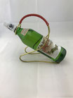 Weinflaschenhalter Vintage 50er Jahre mit rotem Messinggriff. Art.-Nr. 1580