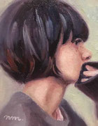 ノリコミシマの描く人物画、油絵、norico mishima’s portrait oil painting.