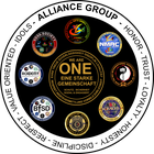 Alliance Group Emblem mit den Werten Ehre, Loyalität, Schutz, Sicherheit und Gemeinschaft