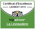 La Levraudière, Chambres d'hôtes de Charme, certificat d'excellence sur TripAdvisor