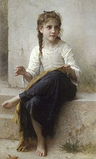 En cousant (peinture de William Bouguereau - XIXe siècle)